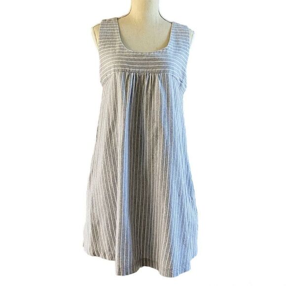 Hayden Blue White Striped Cotton Sheath Dress M - Picture 1 of 8